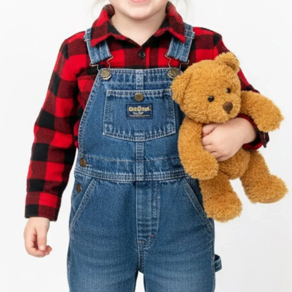 Vintage OshKosh B’gosh Flannel-Lined Denim Overalls | Made in USA | Kids